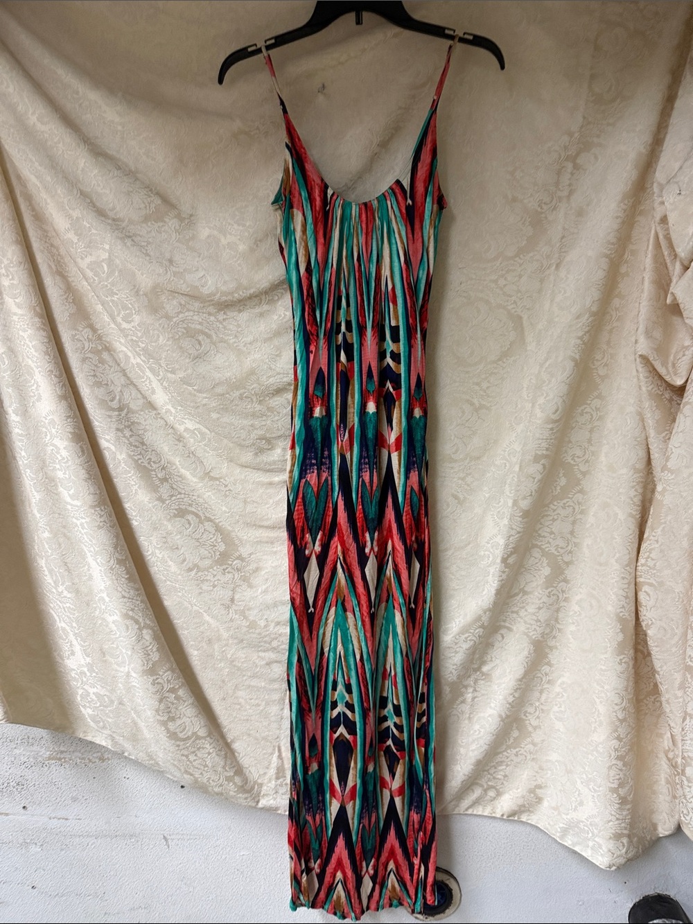 Felicity & Coco Maxi Dress in turquoise,creme, tan, black, navy & rose tones.
